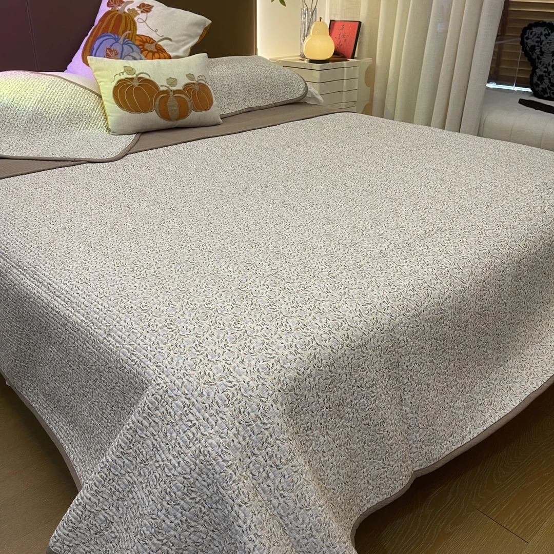 畅姐推荐【全棉床盖三件套】全棉四季款印花床盖三件套