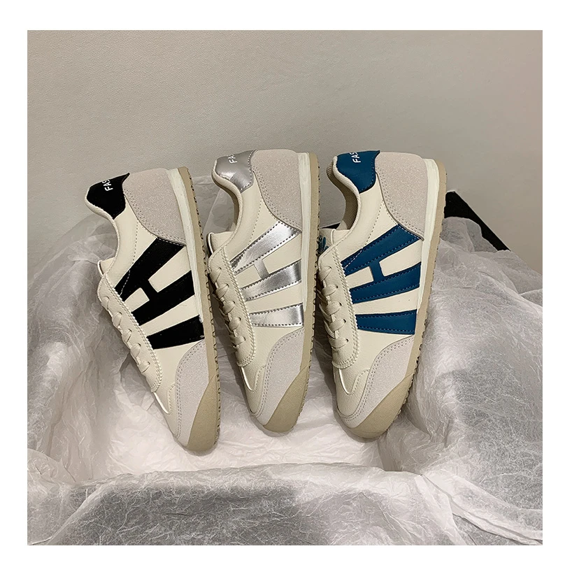 德训鞋女2025新款春季小白鞋休闲运动德训鞋厚底时尚鞋P7083