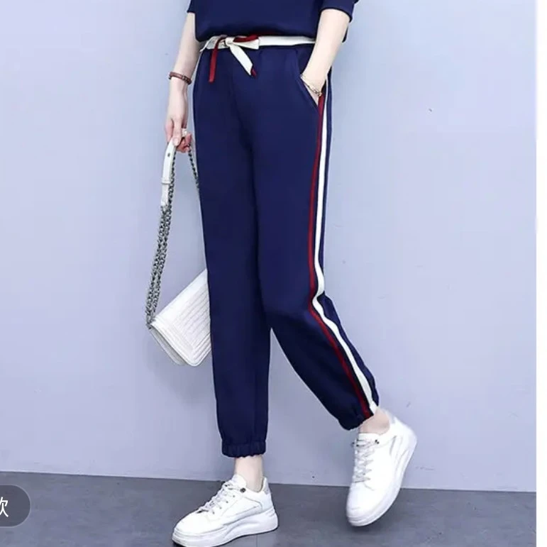 282春秋季女士时尚单裤子束脚