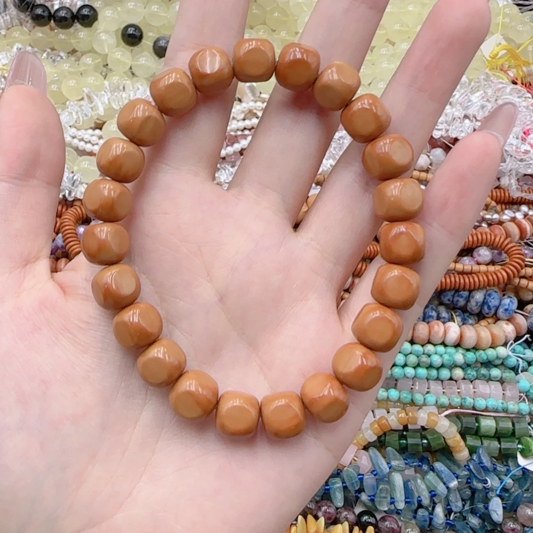 玛瑙/玉髓未镶嵌珠宝半成品猴头方糖一串卡9