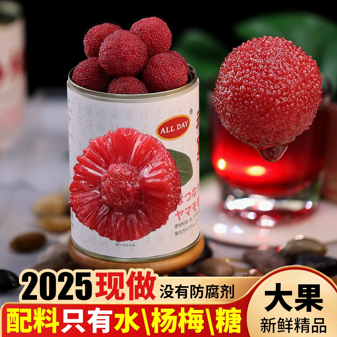 【半介冲销量】初夏杨梅罐头540g*4罐水果罐头商用糖水仙居东魁零食