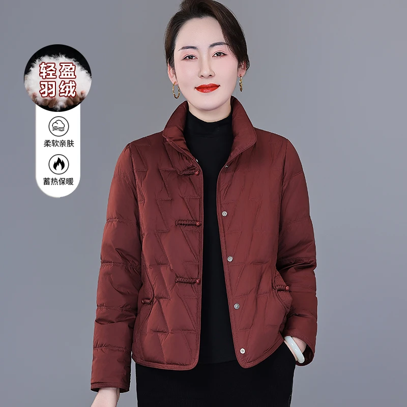 恩狐2024冬季新款时尚气质羽绒服休闲百搭加厚立领短款女装外套