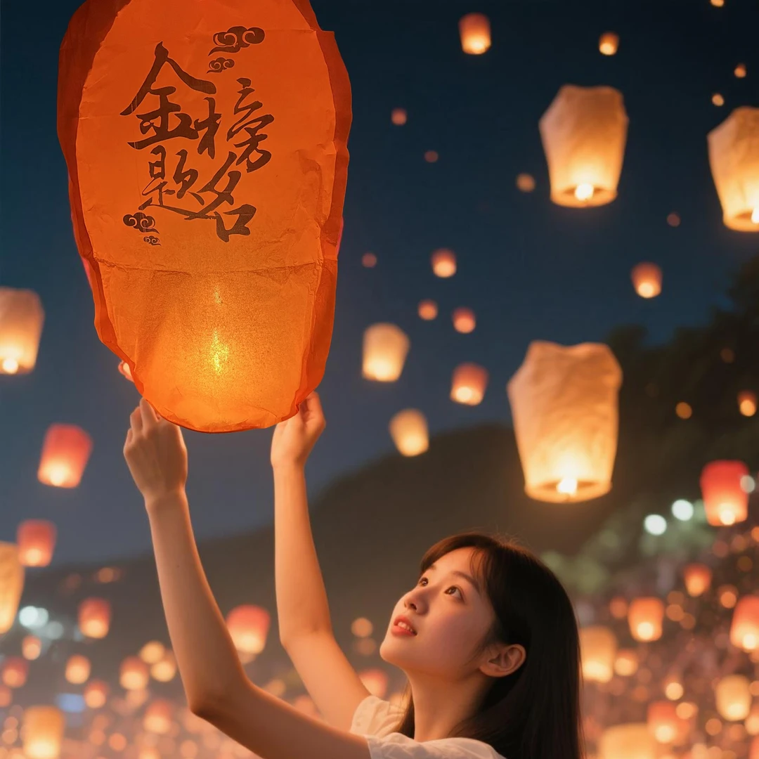 前程似锦 金榜题名 中考高考祝福祈福许愿 孔明灯许愿灯 阻燃加厚