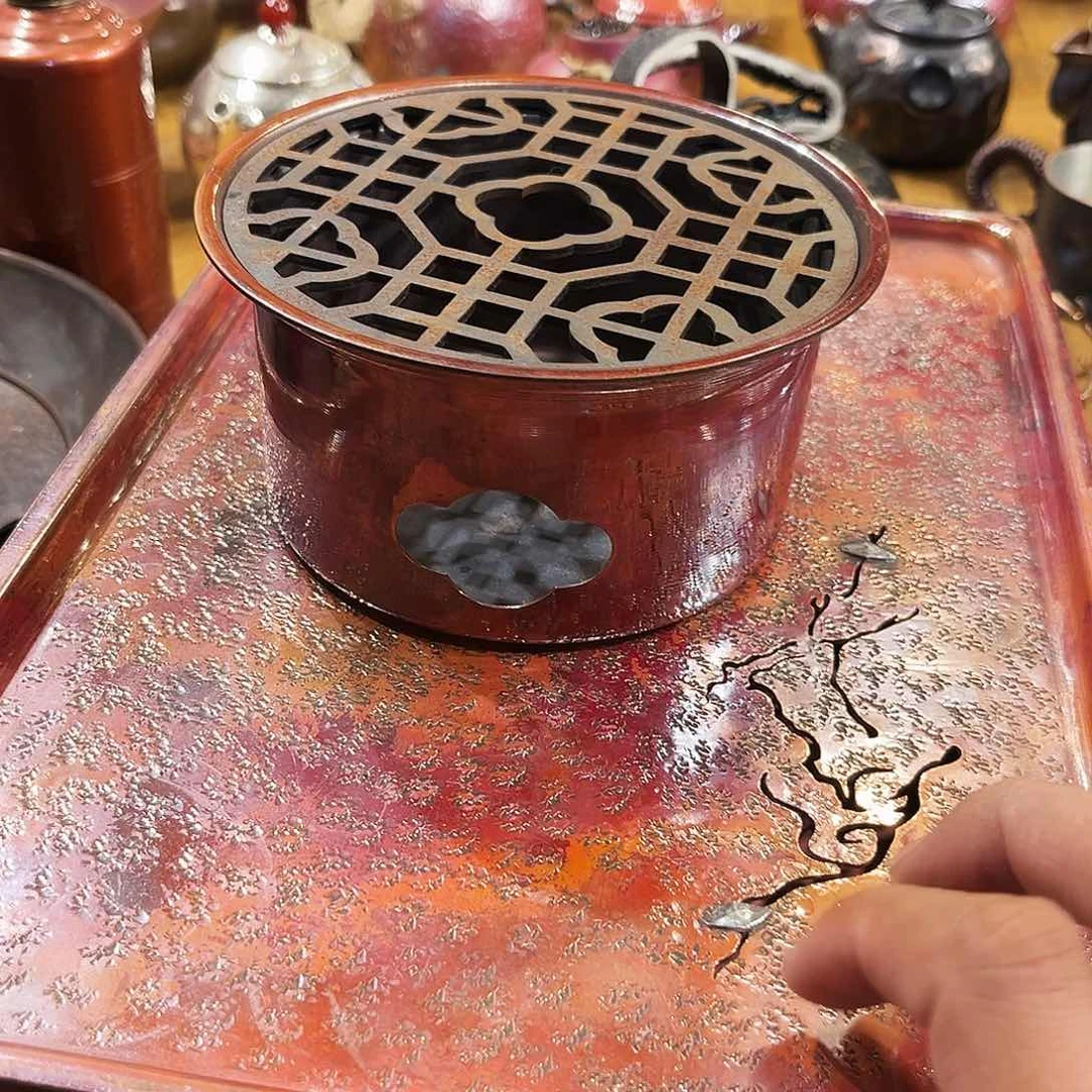 酒精炉紫铜手工锻打工艺