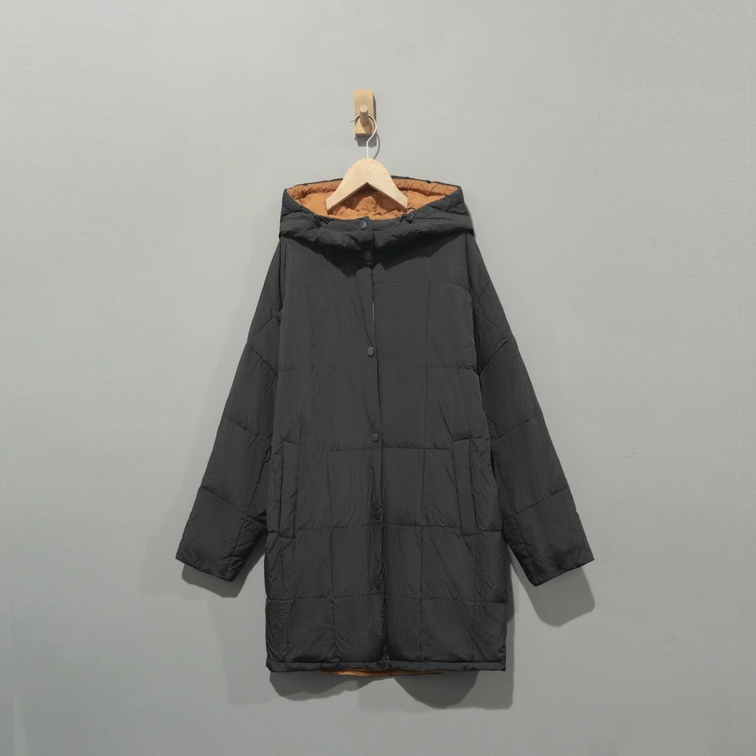 【且听风吟】0516789高货白鸭绒连帽长款羽绒服     衣长97胸围150