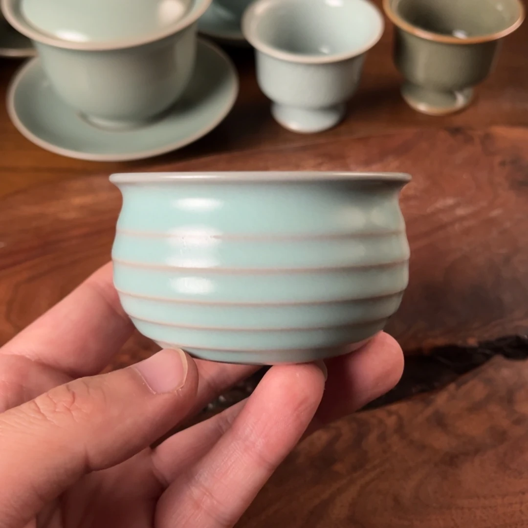 陶杯子清凉寺仿古釉色旋纹杯