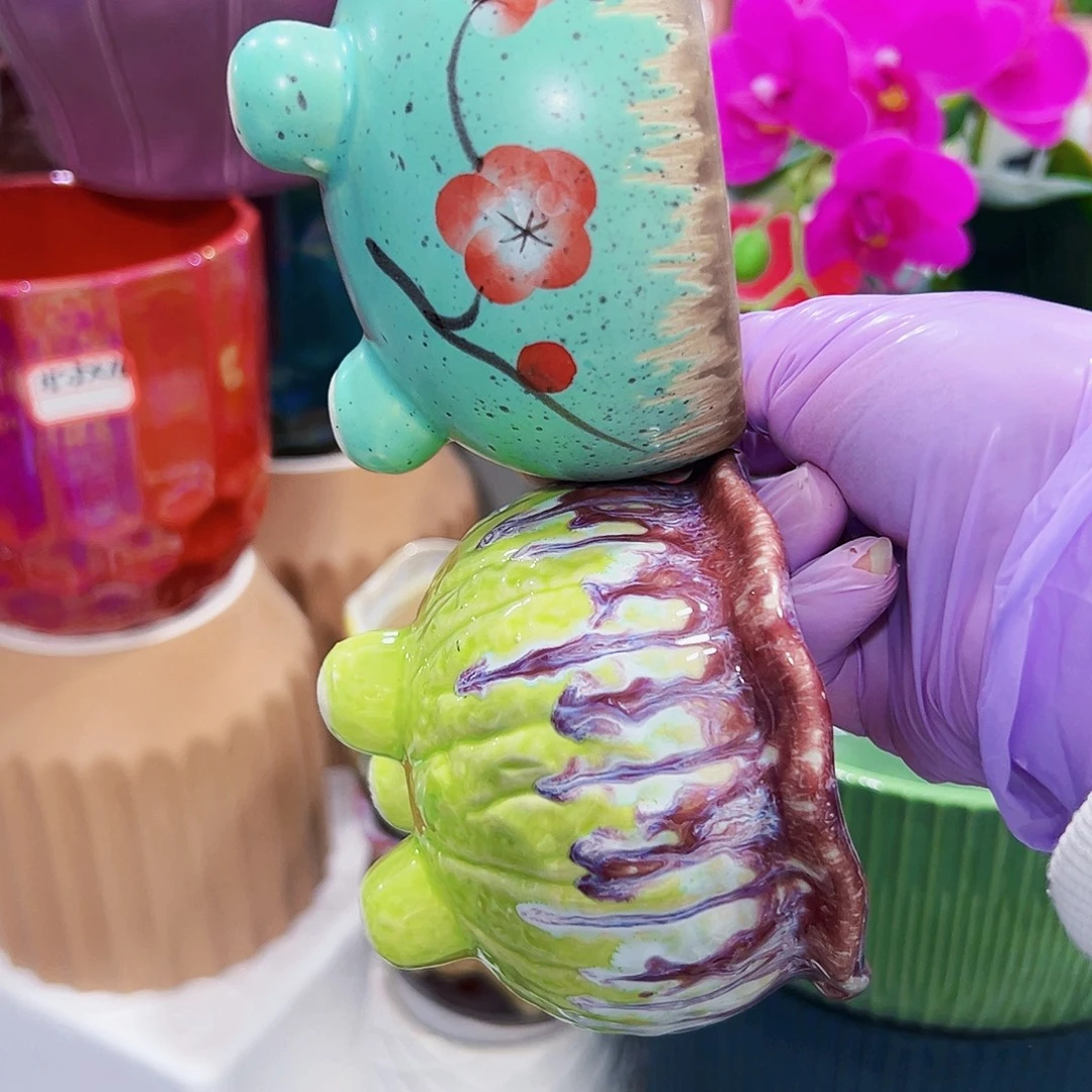 有孔外贸尾单陶瓷花盆凑单18米包邮