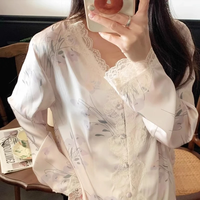 tpvl2025新款中国风新中式睡衣女春秋V领家居服套装高级感可外穿