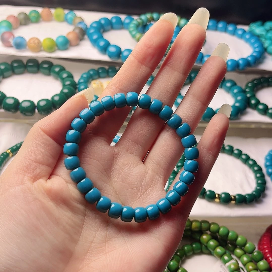 石材卡7加尺寸的爆蓝手串