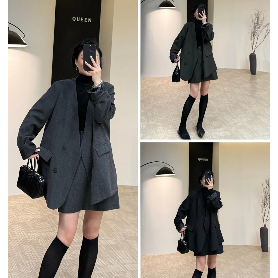 定制极简气质西服短套裙160斤以内（5065）