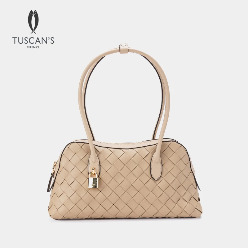 TUSCAN'S轻奢百搭真皮编织腋下女士包通勤潮流简约单肩包时代集团