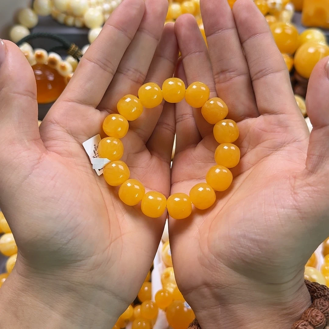 琥珀珠宝奇石未镶嵌同料老型14mm