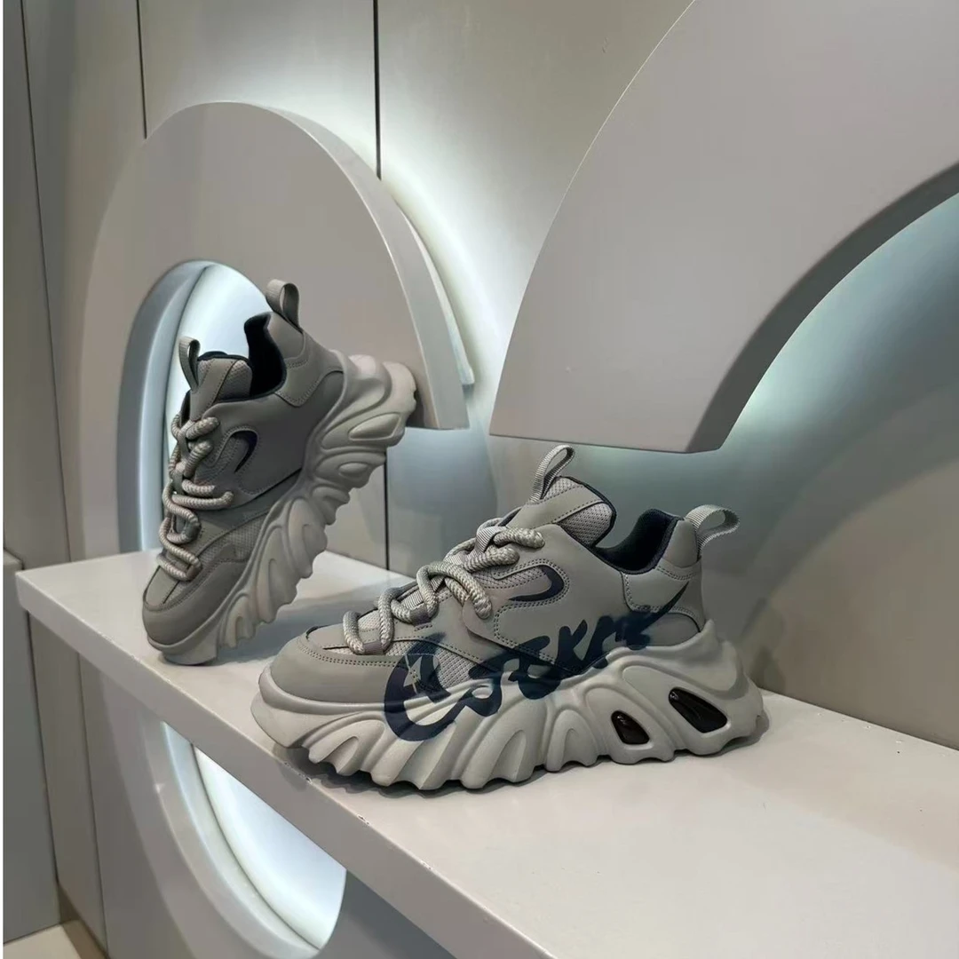 1905秋季男款网红休闲百搭时尚透气潮流厚底潮鞋男士老爹鞋鞋子