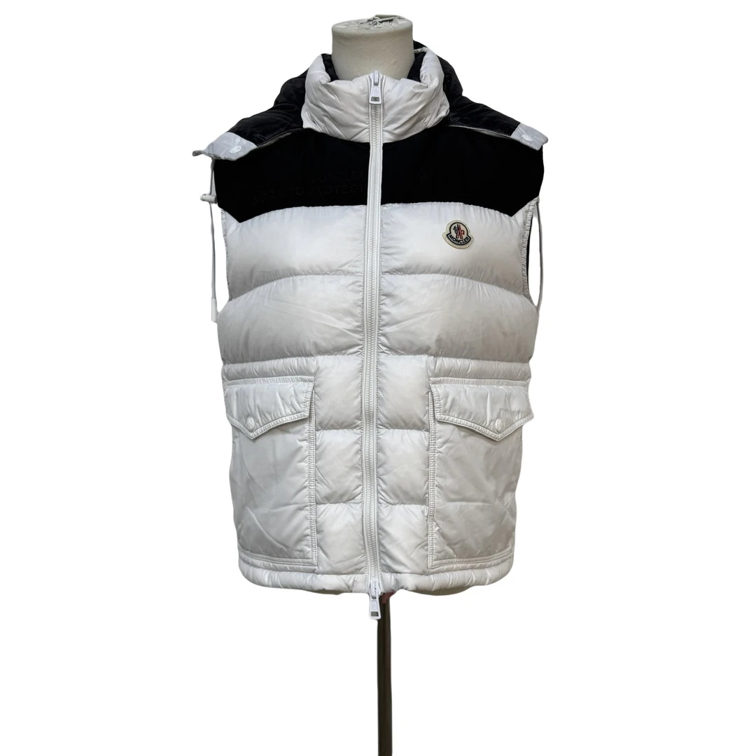99新 MONCLER /蒙口/葡萄籽奢潮/SS22黑白拼接马甲/2码