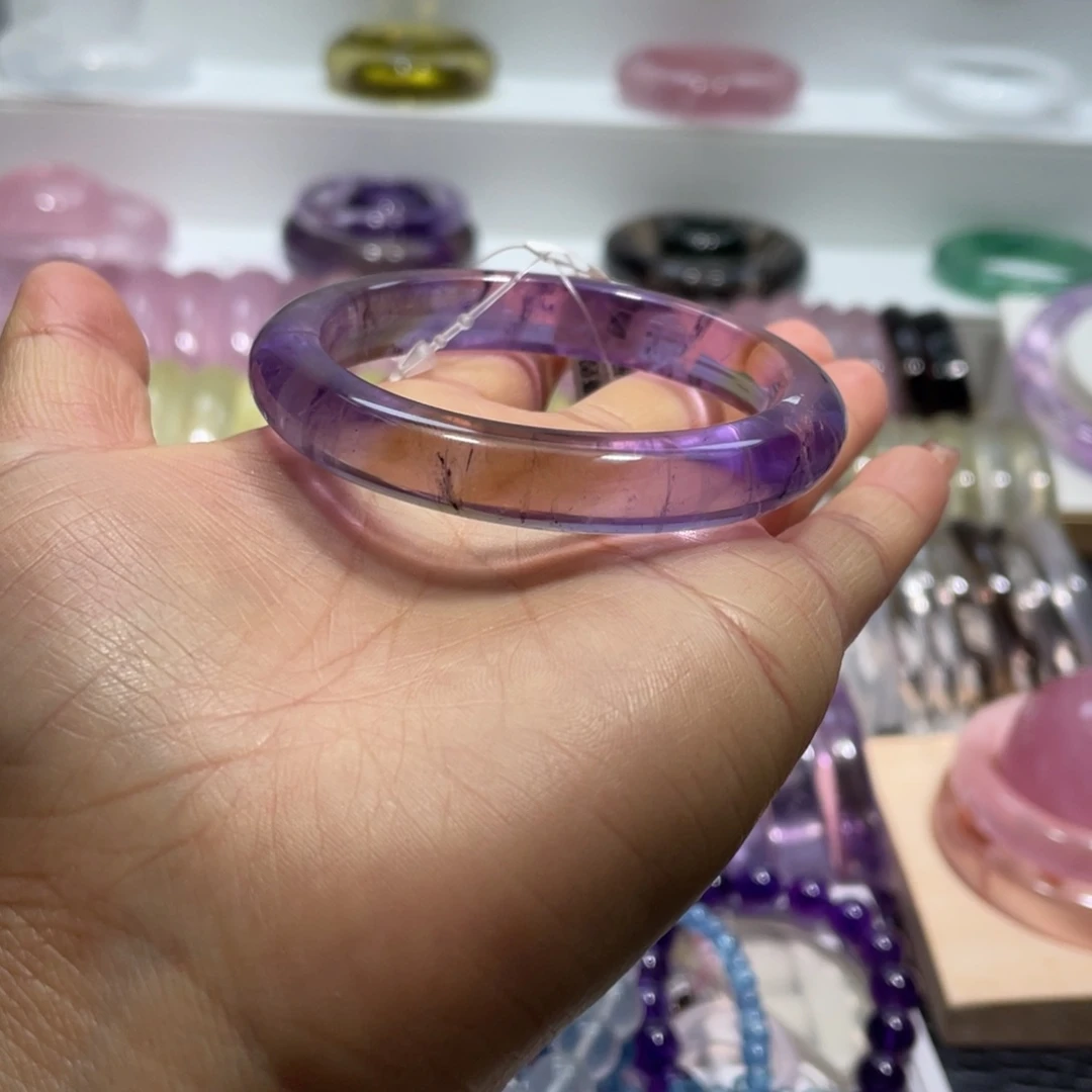 水晶手镯52.5圈口7号未镶嵌