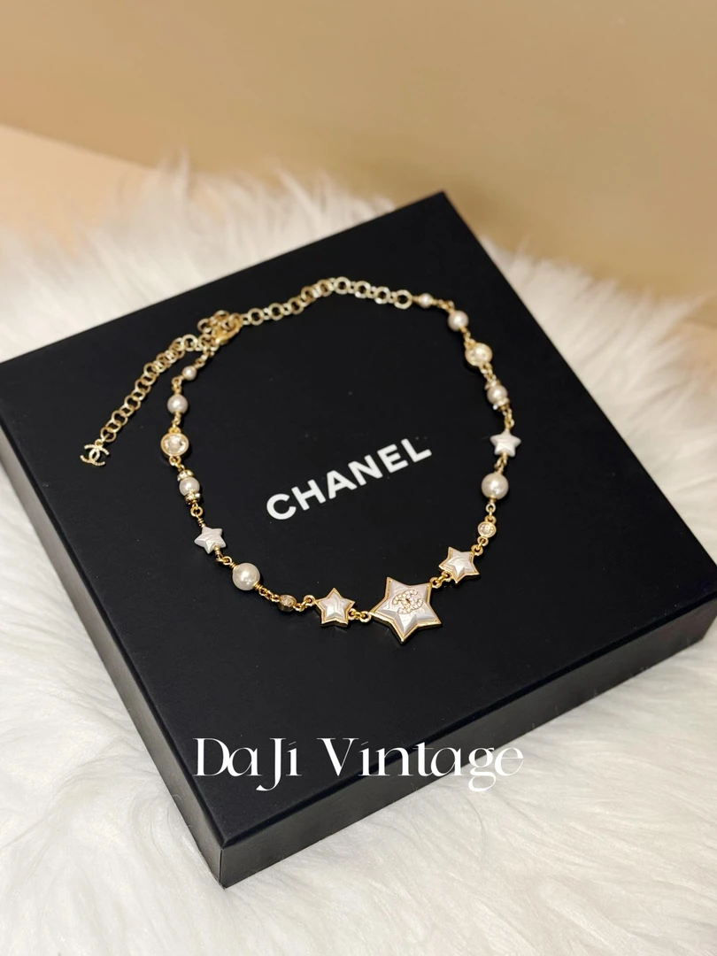 99新 Chanel/香奈儿 大吉中古/Chanel香奈儿24c双c星星项链