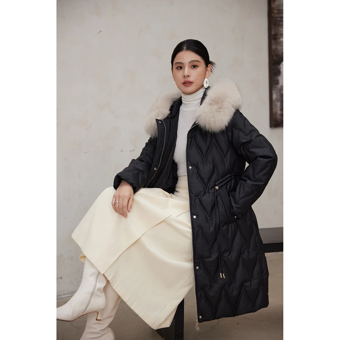 【私人订制】高端皮羽绒服大毛领可拆卸女装外套