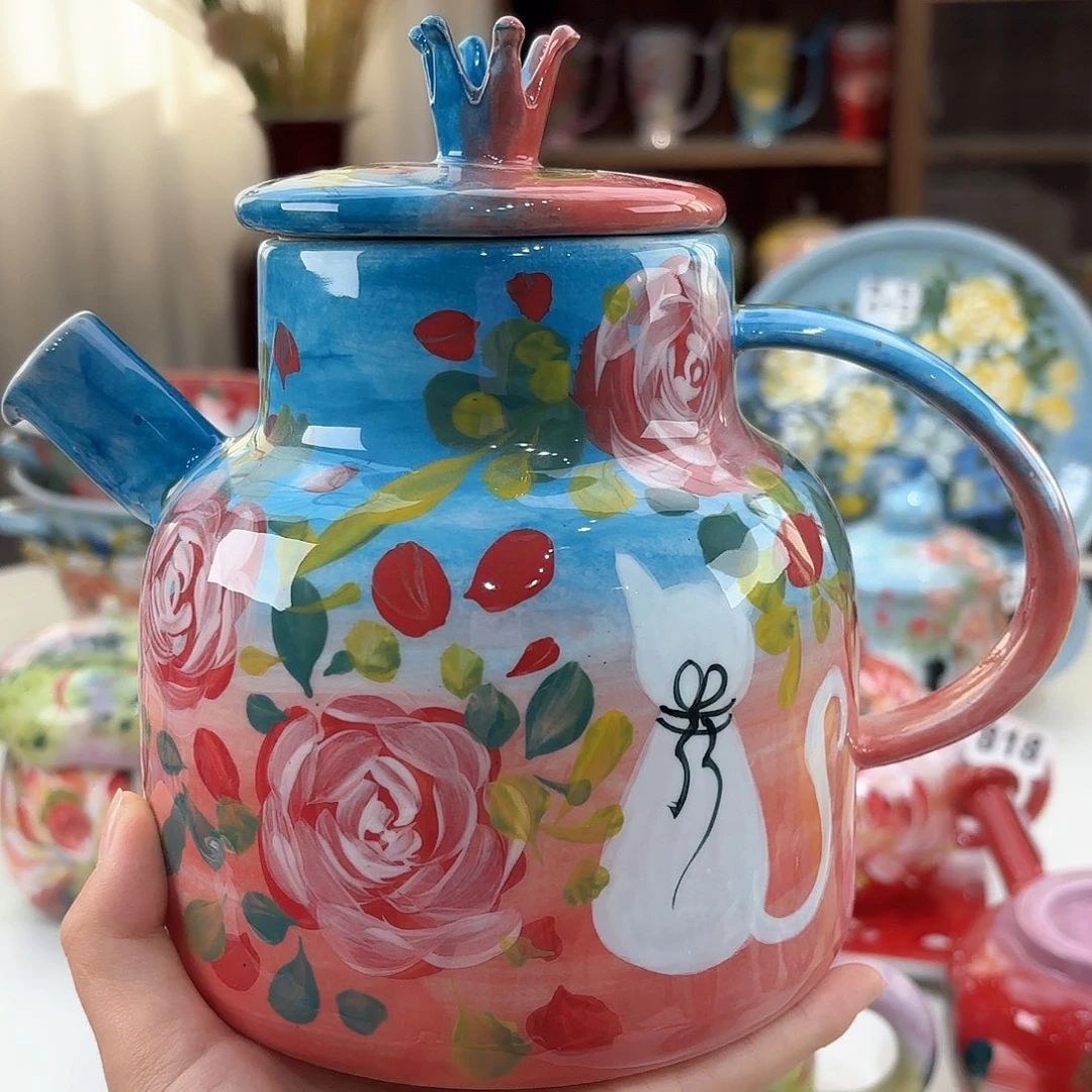 景德镇手绘高温釉下彩陶瓷茶具