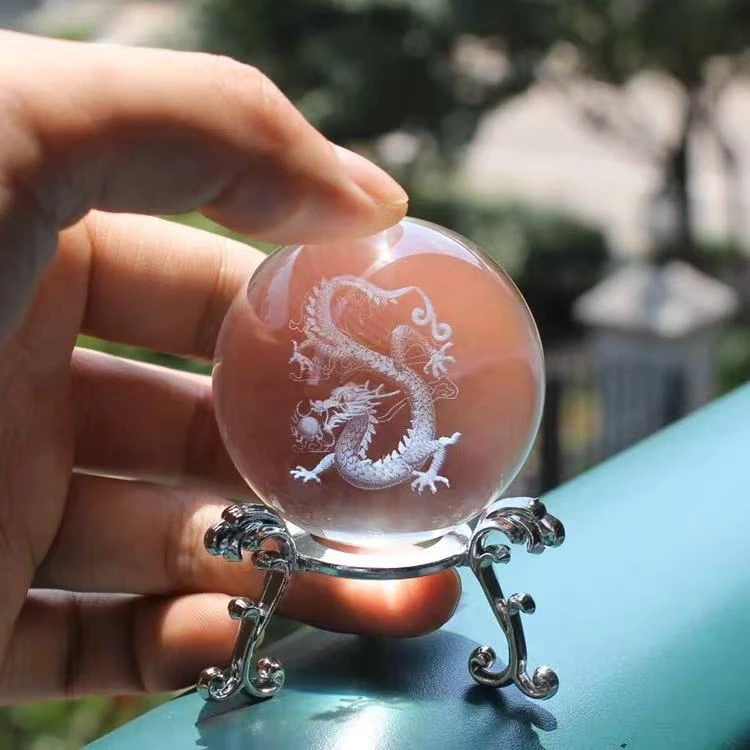 摆件手工车载可爱情侣透明创意发光圆形缅甸原石