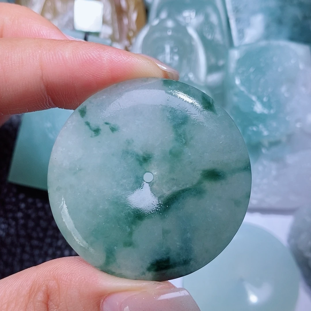 定制翡翠未镶嵌毛货付款后确认抛光