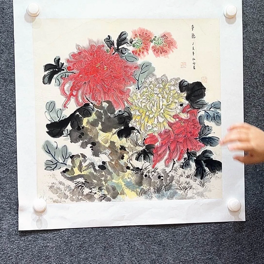 国画菊花系列纯手绘