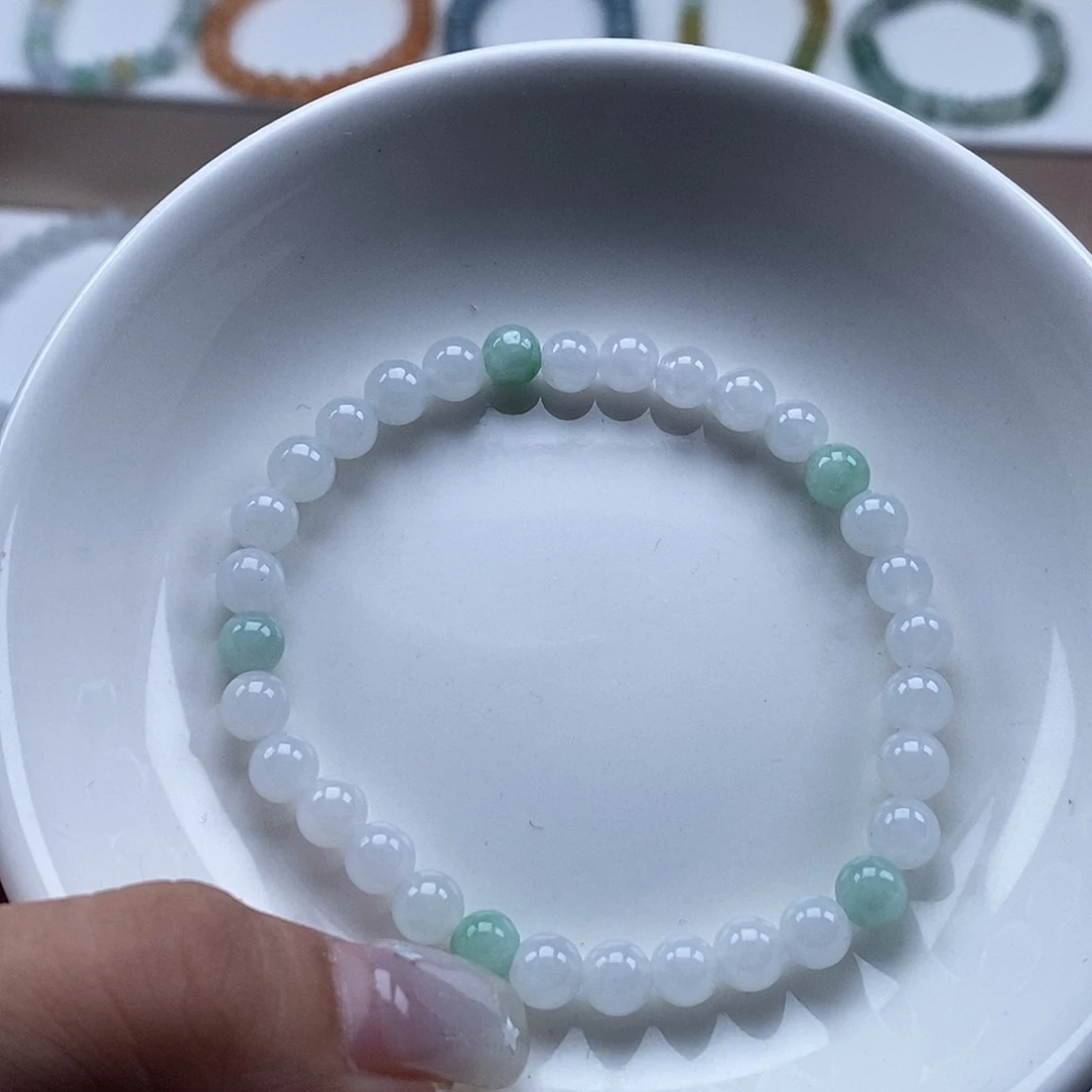 未镶嵌手链翡翠翡翠圆珠5.8