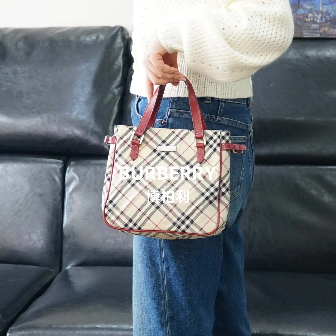 95新 BURBERRY/博柏利 巴宝莉/格纹手提包/JJ03804162/4162