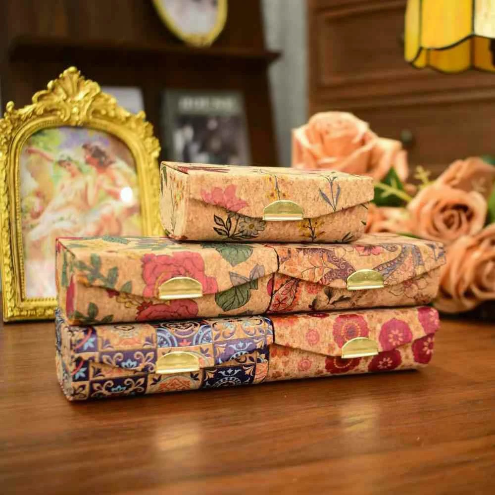 时尚复古收纳盒:精致花饰时尚口红盒子minking迷你便携首饰收纳