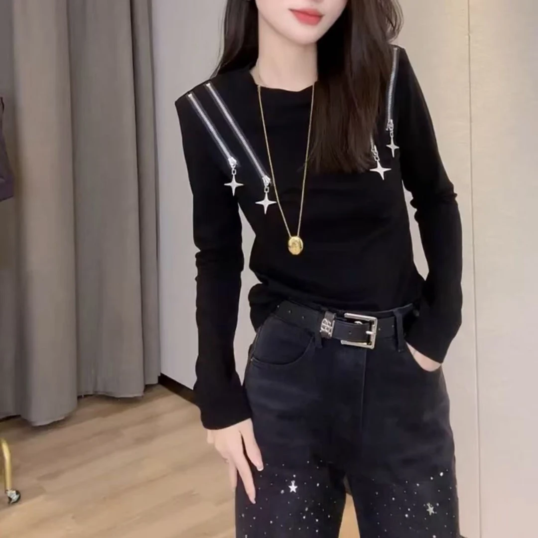 2025春夏新款时尚显瘦气质女士网红洋气打底衫百搭款D7782-955