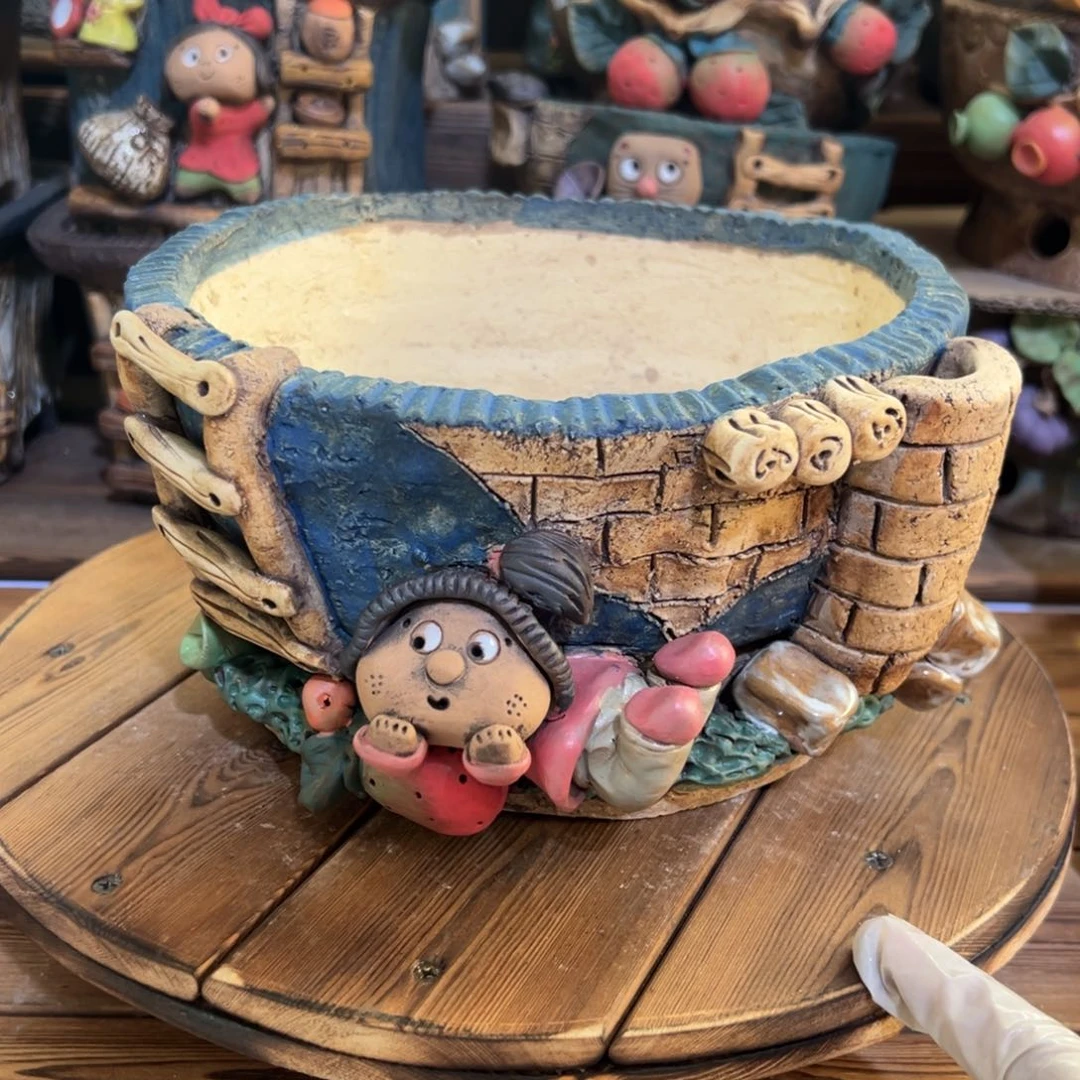 红陶嘻哈多肉花盆