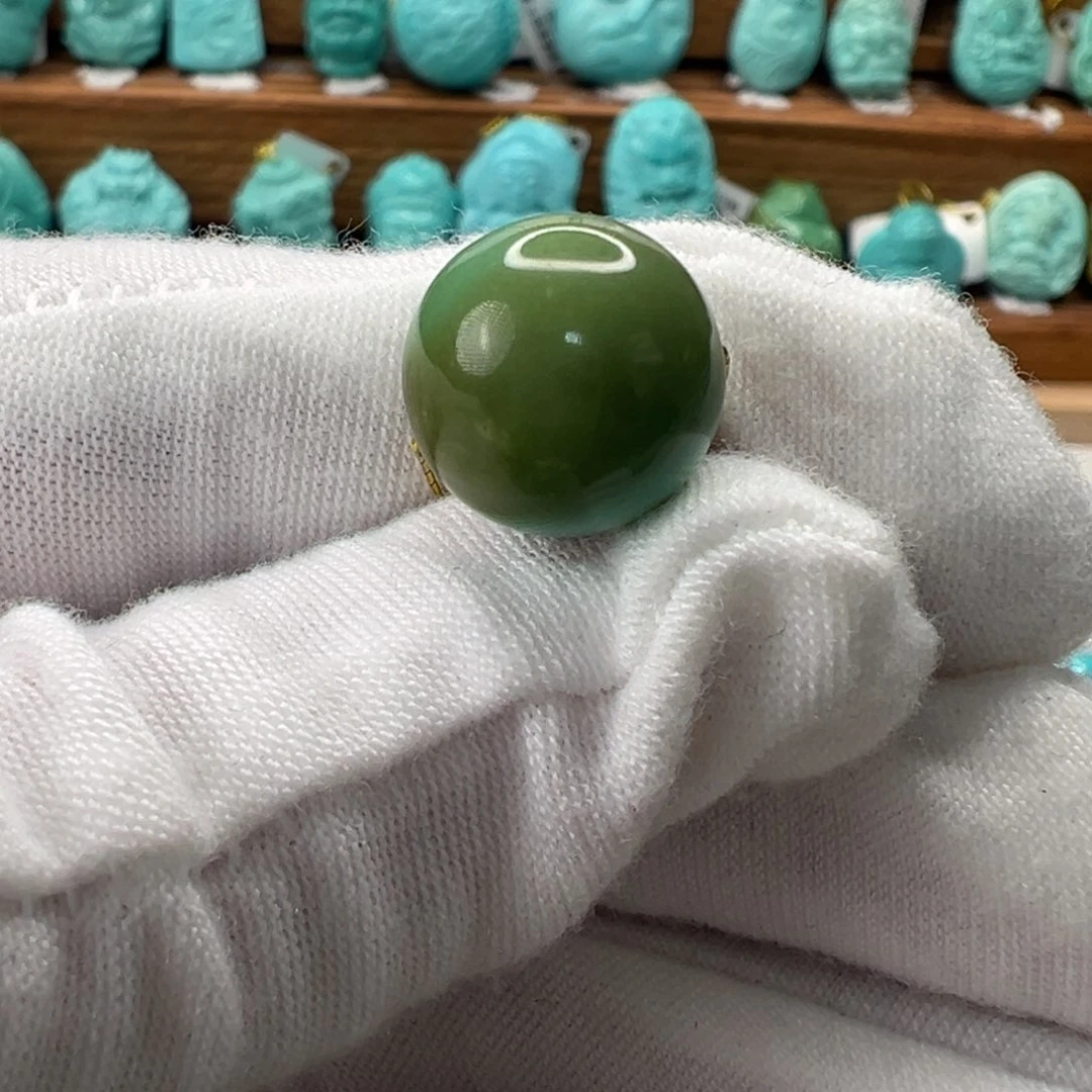 绿松石未镶嵌圆珠13.2mm