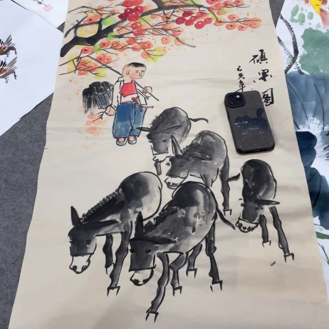 国画国画作者画心一张