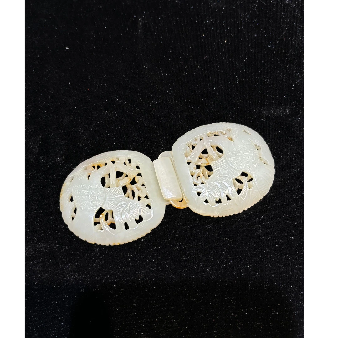 【7月25日古董拍卖预展】6402 创汇 鹅穿莲花带扣