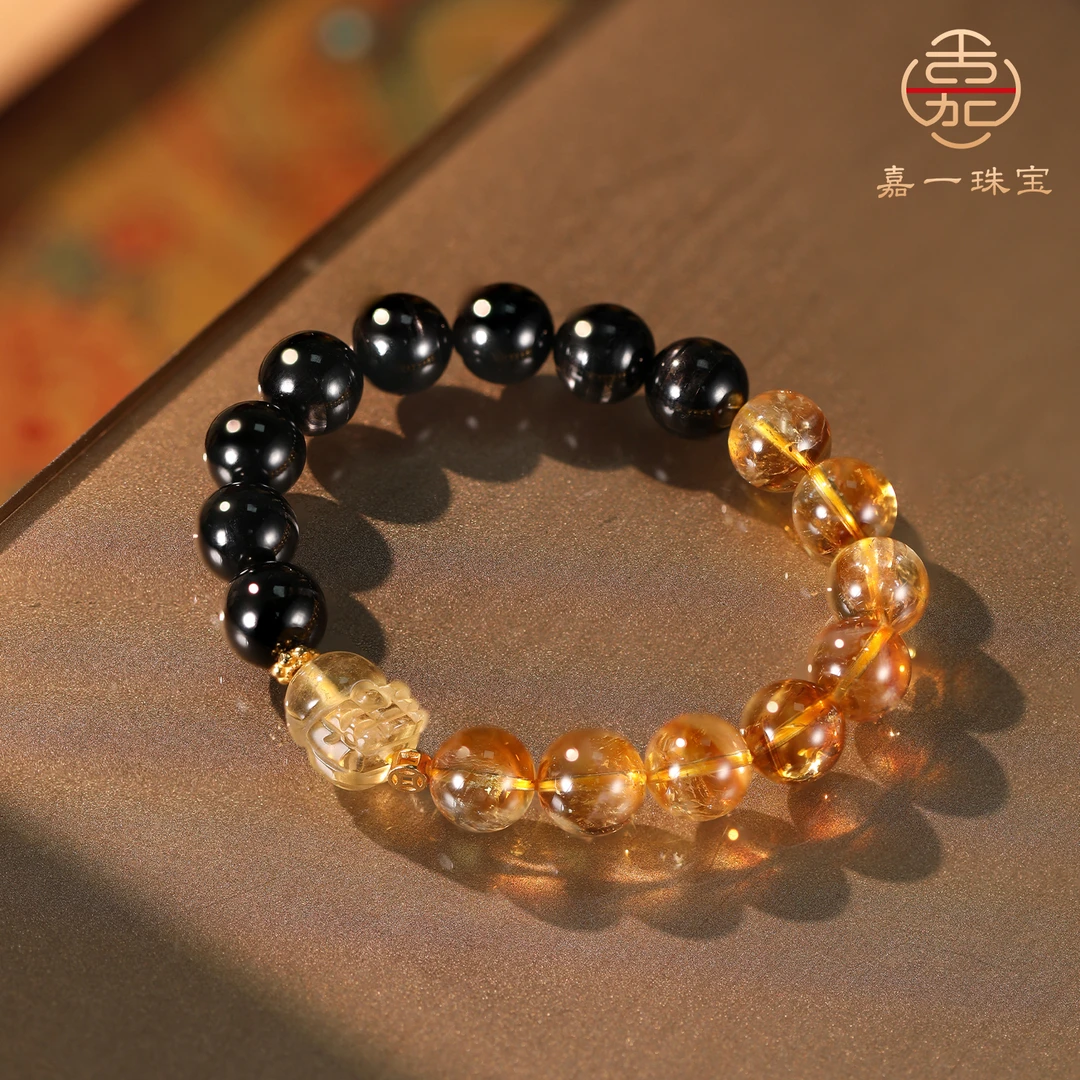 【嘉一珠宝】日日进•天然珠宝金运石水晶多宝手串-10mm+-CC0161