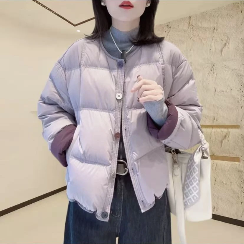 【七彩扣】时尚减龄圆领泡芙系列短款棉服