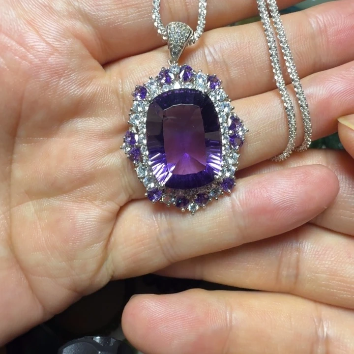 颈饰银S925镶嵌紫晶