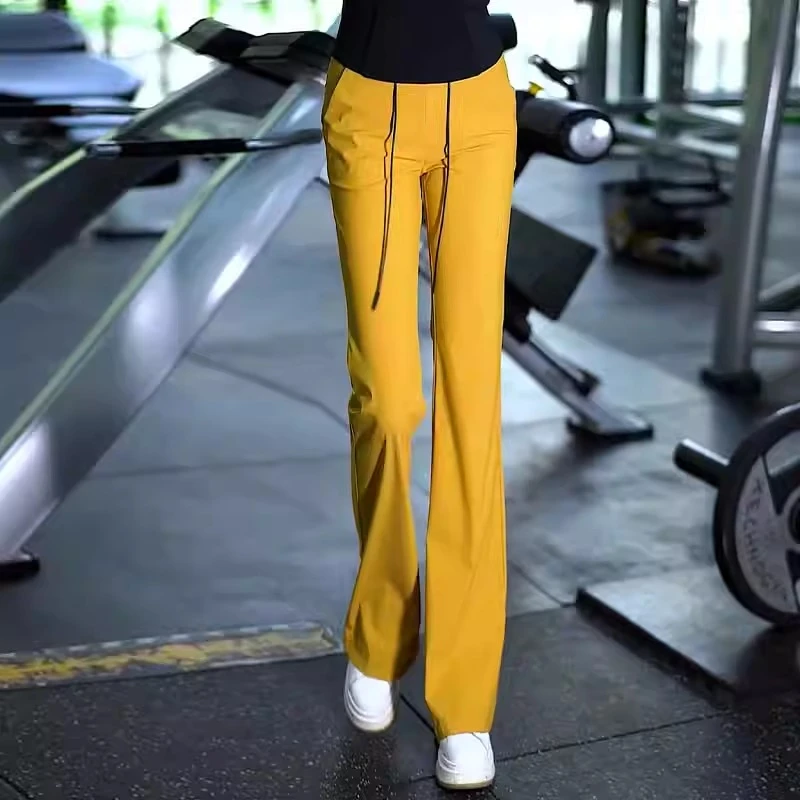 冰丝微喇运动裤子女2025新款今年流行夏季爆款高腰垂感显瘦九分裤