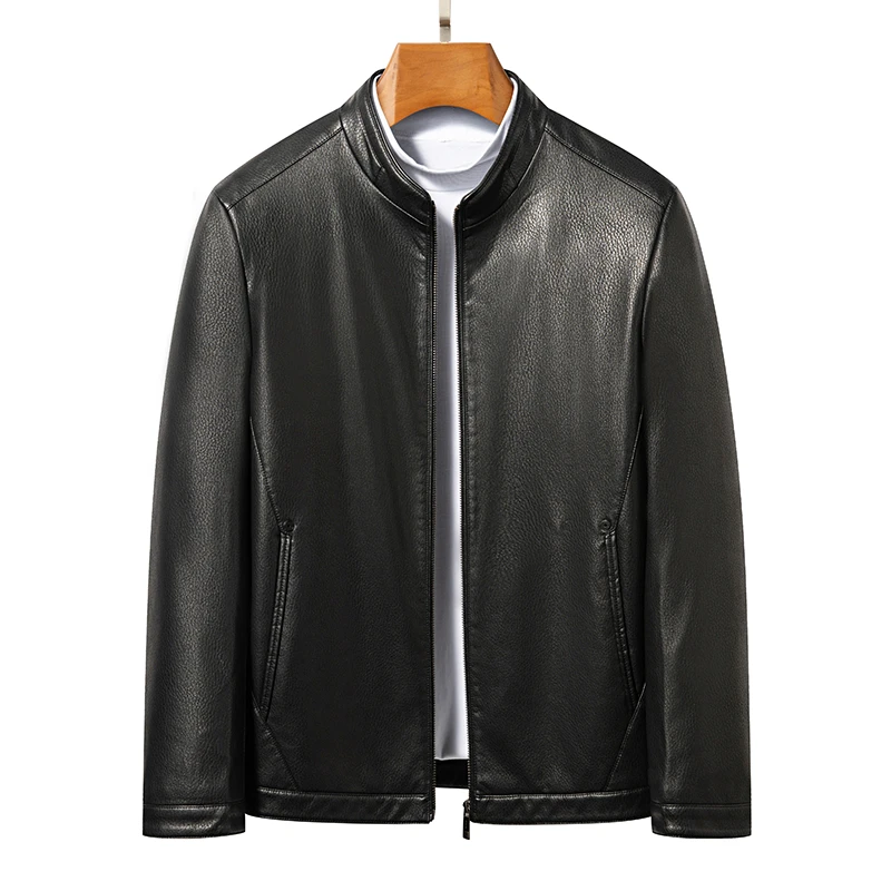 【春季新款】2025新款男士商务休闲时尚山羊皮夹克