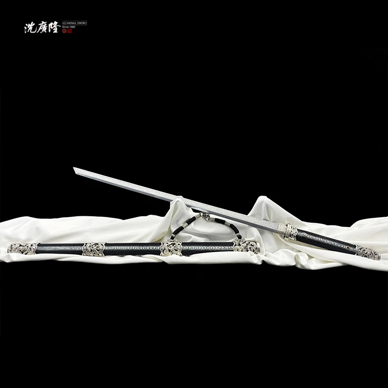 龙泉沈广隆-高工龙威唐刀 陨铁 白铜 鱼皮 花纹钢 唐横刀 未开刃