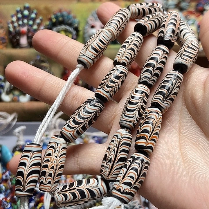 琉璃颈饰凤尾桶珠链子017