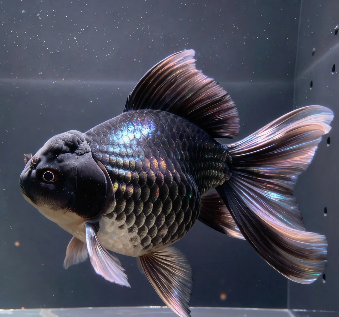 16-19公分黑墨蝶肚包金精品石墨黑蝴蝶鲤观赏鱼混养群养渔场直发