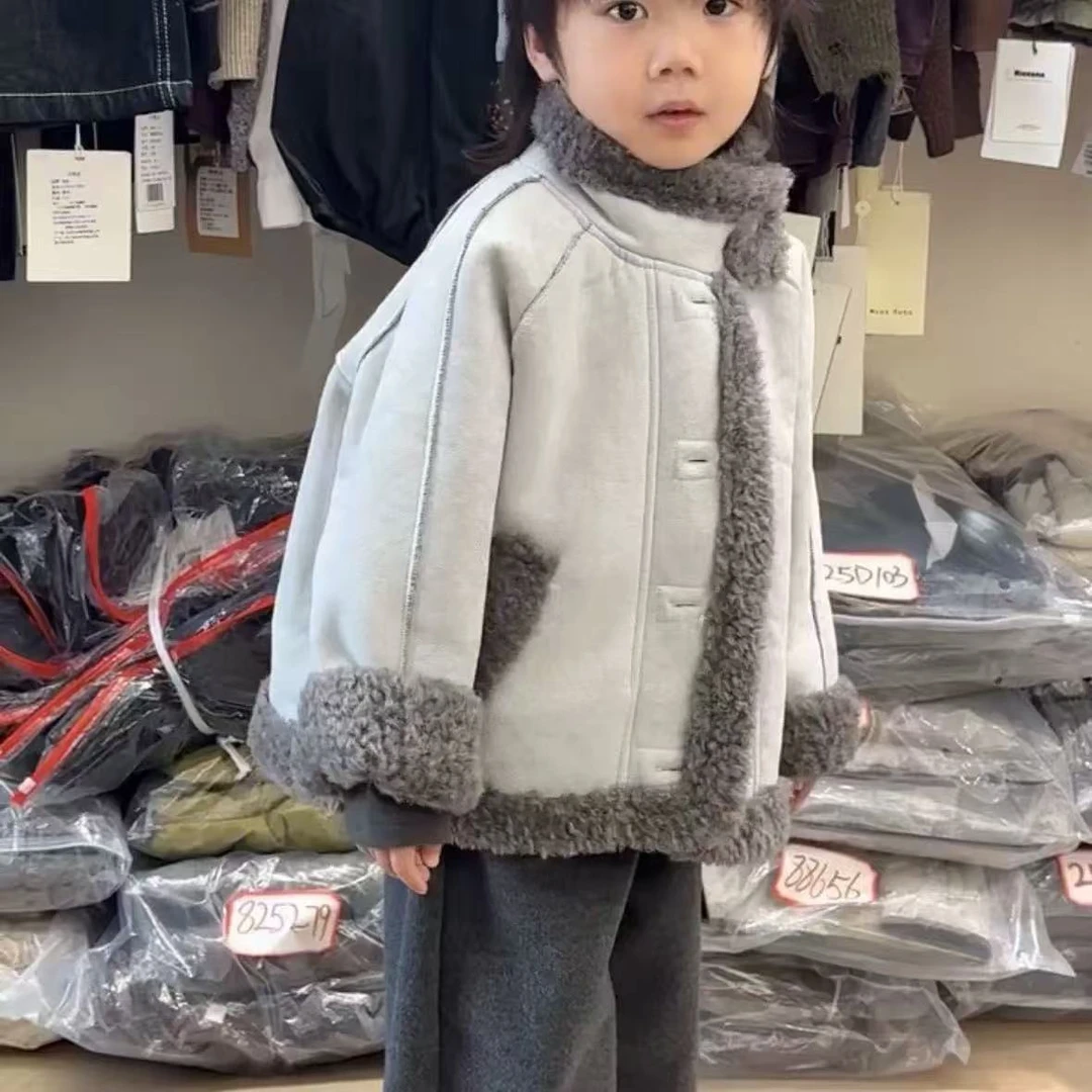 A6232男女童时尚个性洋气休闲百搭秋冬季一体外套