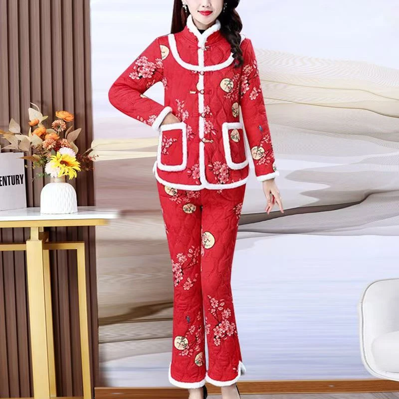 11903-新款冬装棉衣棉裤两件套装中老年女装新中式套装【A2小房间】