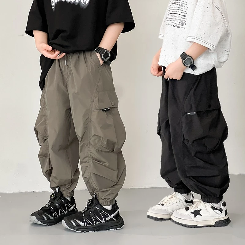 K5552儿童夏装2025工装长裤男童速干裤男孩休闲裤中大童防蚊裤