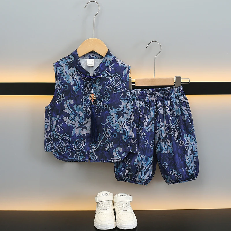 汉服男童新中式中国风套装儿童日常上学可穿帅气2025古风男宝夏季