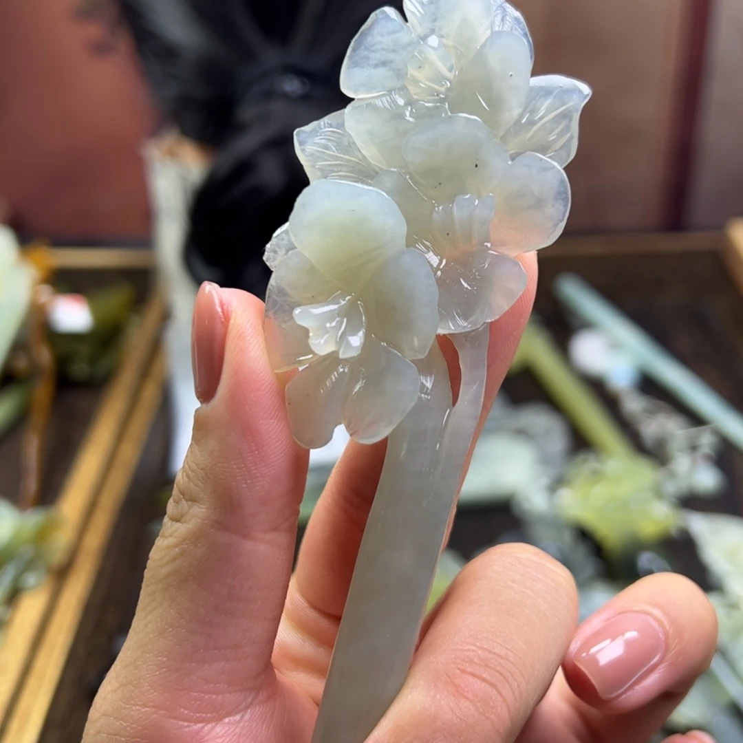 蛇纹石玉未镶嵌发簪