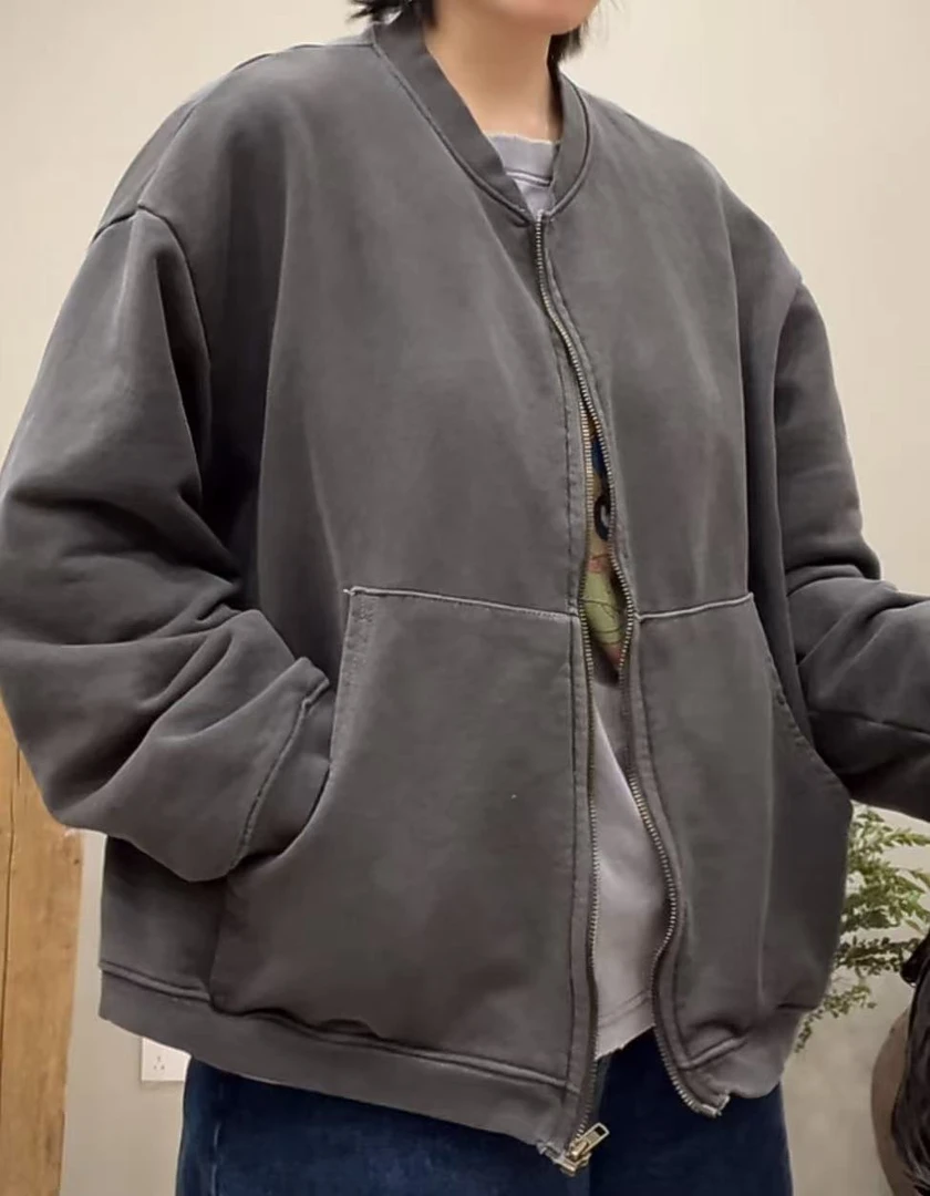 韩国正品不支持退换/pi/补丁圆领小衫/0206