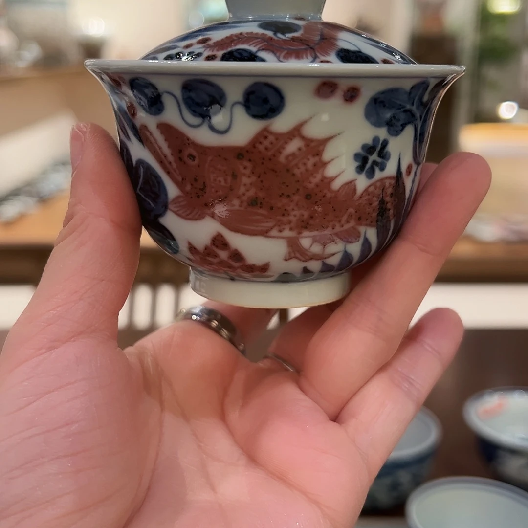 元青拙手仿元青花盖碗