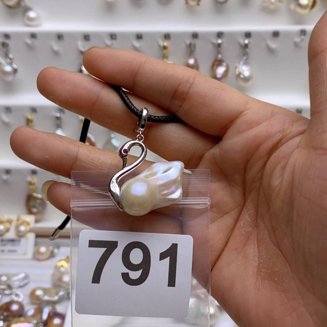 淡水珍珠颈饰银S925镶嵌791