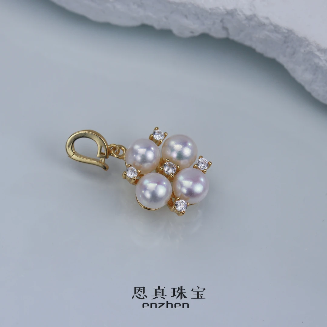 淡水珍珠 S925银万能扣吊坠 6-7mm百搭可掰扣珍珠吊坠